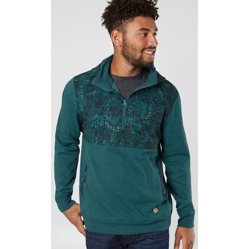 Men's‎ tentree Calloway Hooded Sweatshirt Atlantic Deep Green Size XL